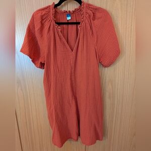 Old Navy Terracotta Orange Ruffle Dress
